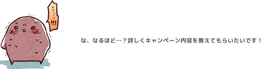 な、なるほど…？詳しくキャンペーン内容を教えてもらいたいです！