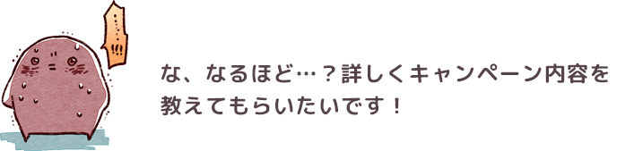 な、なるほど…？詳しくキャンペーン内容を教えてもらいたいです！